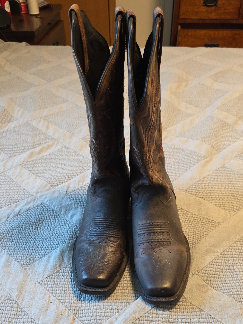 J.B. Dillon Men's Dark Brown Leather Cowboy Boots